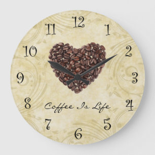 Coffee Kitchen Clock Grote Klok
