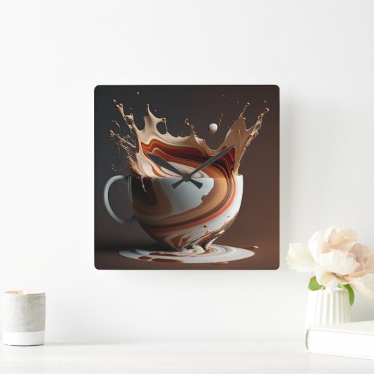 Coffee Kitchen Clock Vierkante Klok (Huis)