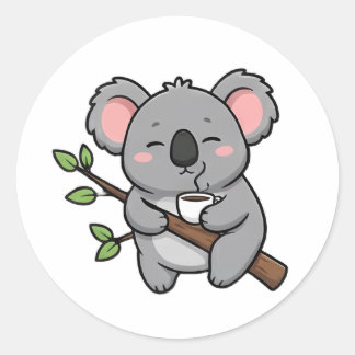 Coffee Koala Ronde Sticker
