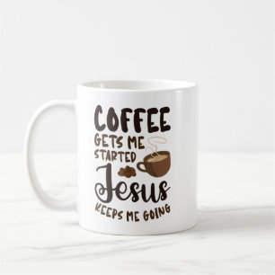 Coffee laat me beginnen Jezus houdt me aan het doe Koffiemok