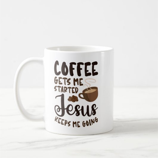 Coffee laat me beginnen Jezus houdt me aan het doe Koffiemok (Links)