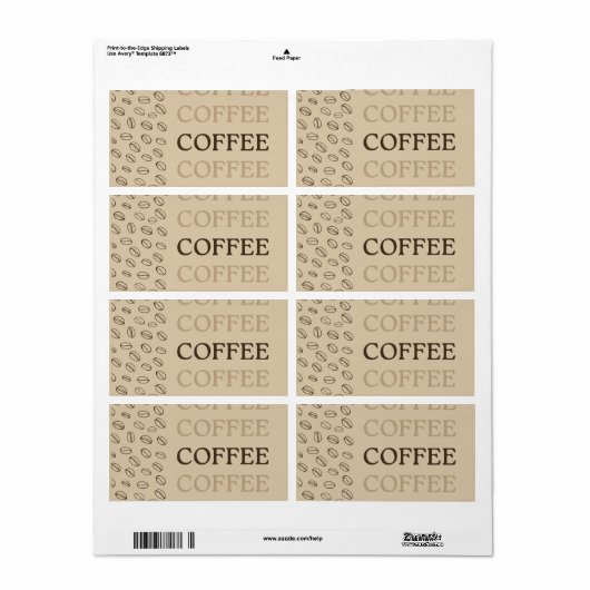 Coffee Label – Retro Coffee Beans (Full Sheet)