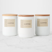Coffee Label – Retro Coffee Beans Voedselcontainer Etiket (Flessen)