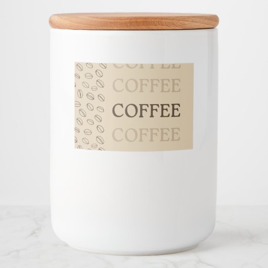 Coffee Label – Retro Coffee Beans Voedselcontainer Etiket (Voorkant)