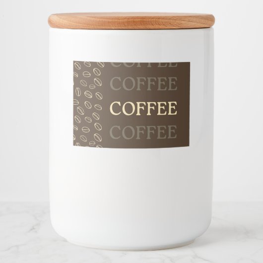 Coffee Label – Retro Coffee Beans Voedselcontainer Etiket (Voorkant)