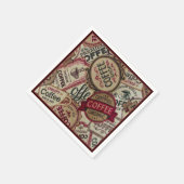 Coffee Labels Collage Napkins Servet (Hoek)