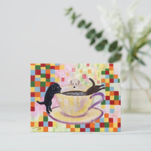 Coffee Labradors Briefkaart (Staand voorkant)