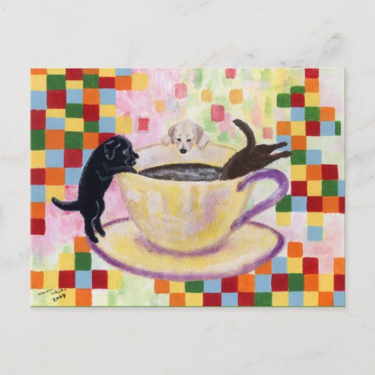Coffee Labradors Briefkaart (Voorkant)