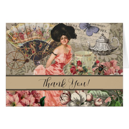 Coffee Lady Victoriaans Vrouw Roze Classy (Voorkant Horizontaal)