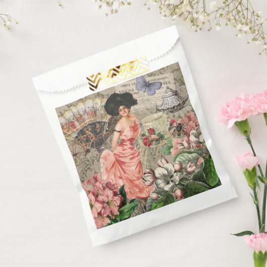 Coffee Lady Victoriaans Vrouw Roze Classy Bedankzakje (Gezegeld)
