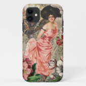 Coffee Lady Victoriaans Vrouw Roze Classy Case-Mate iPhone Case (Achterkant)
