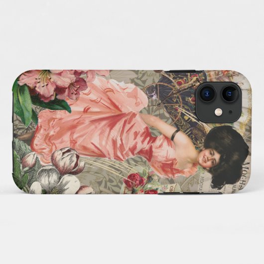 Coffee Lady Victoriaans Vrouw Roze Classy Case-Mate iPhone Case (Achterkant (horizontaal))