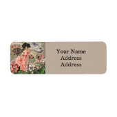 Coffee Lady Victoriaans Vrouw Roze Classy Etiket (Voorkant)