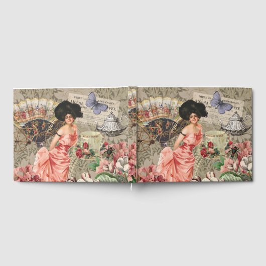 Coffee Lady Victoriaans Vrouw Roze Classy Gastenboek (Volledig)