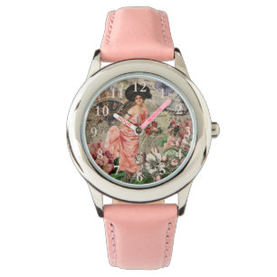 Coffee Lady Victoriaans Vrouw Roze Classy Horloge