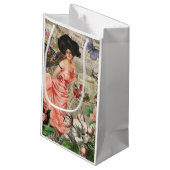 Coffee Lady Victoriaans Vrouw Roze Classy Klein Cadeauzakje (Achterkant Gekanteld)