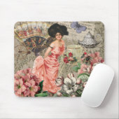 Coffee Lady Victoriaans Vrouw Roze Classy Muismat (Met muis)