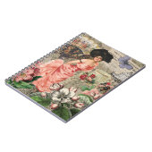 Coffee Lady Victoriaans Vrouw Roze Classy Notitieboek (Linkerzijde)