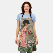 Coffee Lady Victoriaans Vrouw Roze Classy Schort (Gedragen)