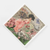 Coffee Lady Victoriaans Vrouw Roze Classy Servet (Hoek)