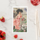 Coffee Lady Victoriaans Vrouw Roze Classy Servet (Insitu)