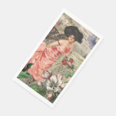 Coffee Lady Victoriaans Vrouw Roze Classy Servet (Hoek)