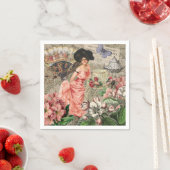Coffee Lady Victoriaans Vrouw Roze Classy Servet (Insitu)