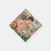 Coffee Lady Victoriaans Vrouw Roze Classy Servet (Hoek)