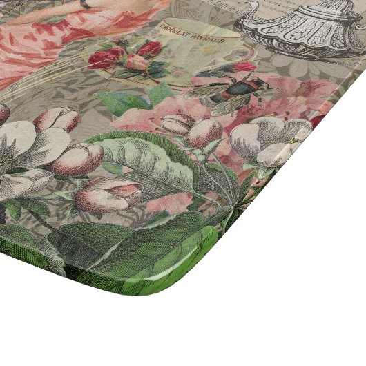 Coffee Lady Victoriaans Vrouw Roze Classy Snijplank (Hoek)