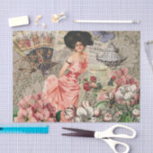 Coffee Lady Victoriaans Vrouw Roze Classy Tissuepapier (Craft)