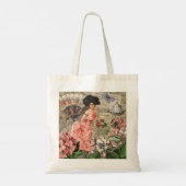 Coffee Lady Victoriaans Vrouw Roze Classy Tote Bag (Achterkant)