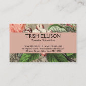 Coffee Lady Victoriaans Vrouw Roze Classy Visitekaartje (Achterkant)