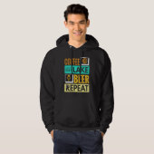 Coffee Lake Beer Repeat! Funny camping Hoodie (Voorkant volledig)