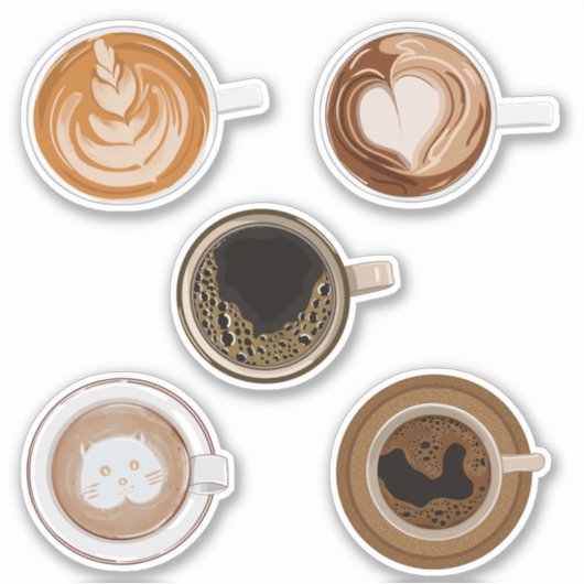 Coffee Latte Art sticker voor plakboek en tijdschr (Voorkant)