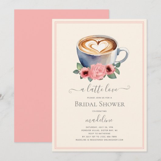 Coffee Latte Art Vrijgezellenfeest Kaart (Voorkant / Achterkant)