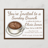 Coffee Latte Birthday Bridal Wedding Shower Brunch Uitnodiging Briefkaart (Voorkant)