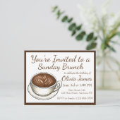 Coffee Latte Birthday Bridal Wedding Shower Brunch Uitnodiging Briefkaart (Staand voorkant)