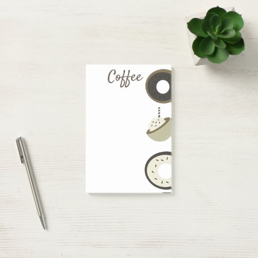 Coffee Latte Chocolate Donut Cafe Post-it Notes (Kantoor)