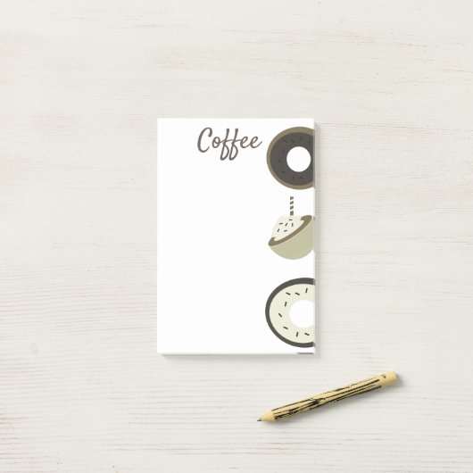 Coffee Latte Chocolate Donut Cafe Post-it Notes (Op bureau)