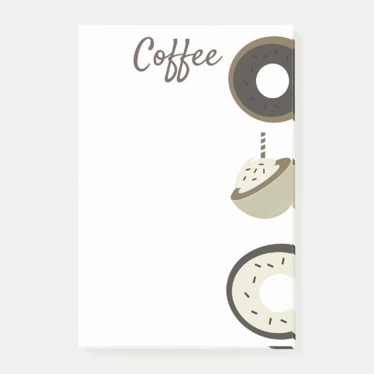 Coffee Latte Chocolate Donut Cafe Post-it Notes (Voorkant)