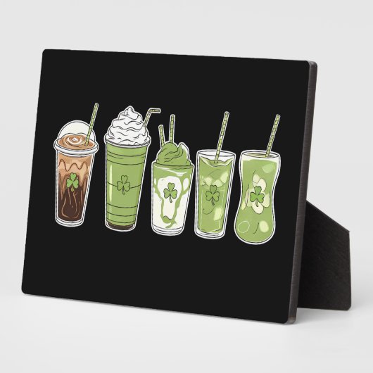 Coffee Latte Green Schattige Irish St Patrick's Da Fotoplaat (Zijkant)