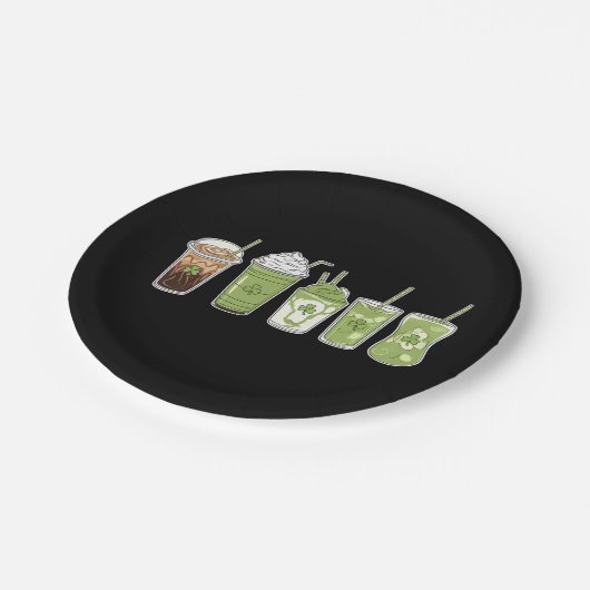 Coffee Latte Green Schattige Irish St Patrick's Da Papieren Bordje (Gekanteld)