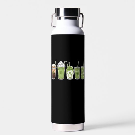 Coffee Latte Green Schattige Irish St Patrick's Da Waterfles (Voorkant)