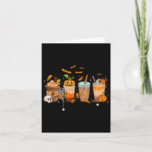 Coffee Latte Halloween Thanksgiving Herfst Pompoen Kaart