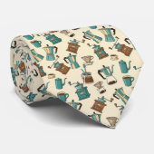 Coffee Latte Lovers Custom Necktie Stropdas (Opgerold)