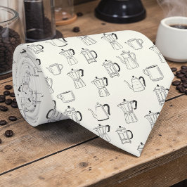Coffee Latte Lovers Custom Necktie Stropdas