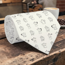 Coffee Latte Lovers Custom Necktie Stropdas