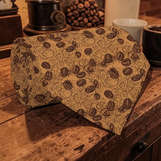 Coffee Latte Lovers Custom Necktie Stropdas