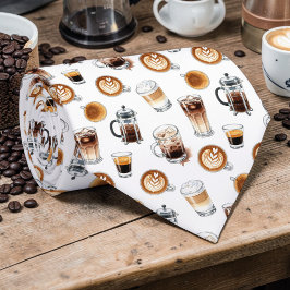 Coffee Latte Lovers Custom Necktie Stropdas