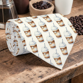 Coffee Latte Lovers Custom Necktie Stropdas